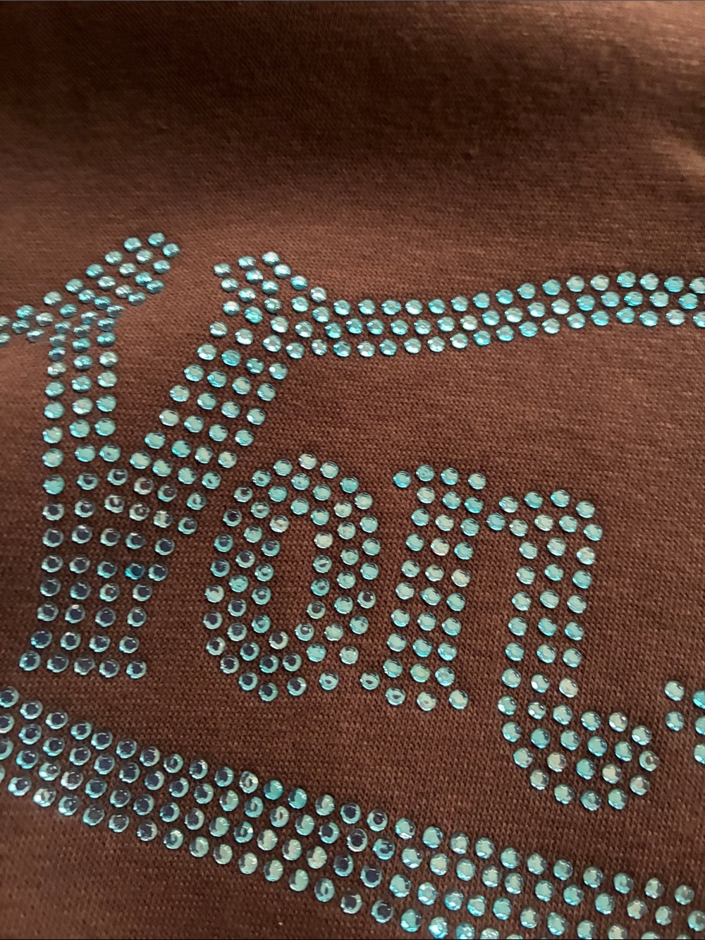 Von Dutch Brown Hoodie with Teal Logo and Zip - Picture 9 of 10
